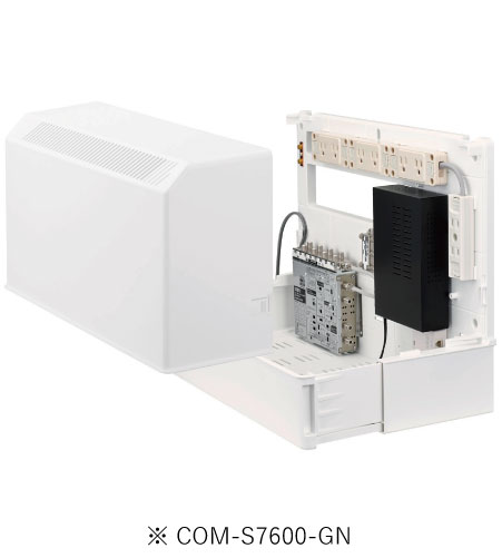 サン電子 COM-S7600-GN 情報分電盤 COM-S Gモデル 搭載機器 ブースタ TV8分配・4分配 TEL1回線8分岐 HUB16ポート1台 電源コンセント8個口