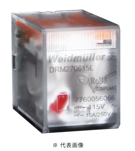 ワイドミュラー DRM270615L DRMリレー 接点数2 CO接点 定格制御電圧115VAC 連続電流10A プラグイン接続 個数20コ