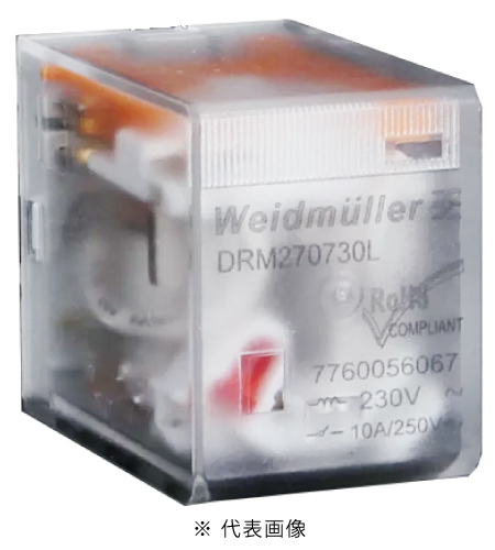 ワイドミュラー DRM270730L DRMリレー 接点数2 CO接点 定格制御電圧230VAC 連続電流10A プラグイン接続 個数20コ