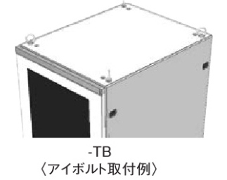 日東工業 -TB 天井板アイボルト取付用タイプ &#9702;天井板にアイボルト（RD71-16)の取付けが可能です。 &#9702;アイボルト取付穴にはブラインドキャップが付いています。 &#9702;天井連結仕様の際にもご利用ください。