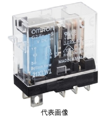 オムロン G2R-2-SDN DC12 ミニパワーリレープラグイン端子タイプ 動作表示灯およびダイオード内蔵形 極数２ （DC12V）