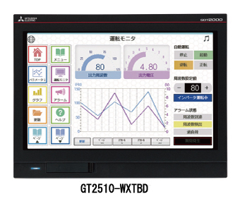 三菱電機 GT2510-WXTBD GT25ワイド 10.1型ワイド WXGA[1280×800] TFTカラー液晶 65536色 メモリ32MB DCタイプ パネル色：黒