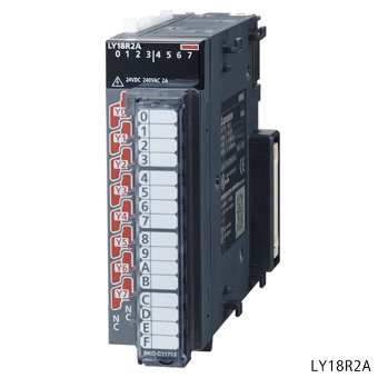 三菱電機 LY18R2A MELSEC-Lシリーズ 接点出力ユニット 全点独立接点 接点出力:8点 DC24V/AC240V 2A/1点,8A/1ユニット 応答時間:12ms 18点端子台