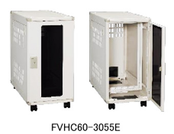 日東工業 FVHC60-2055E 小型システムラック HUB 収納キャスター付タイプ W=200 h=600 D=600mm EIA=3U 色 ぺールホワイト