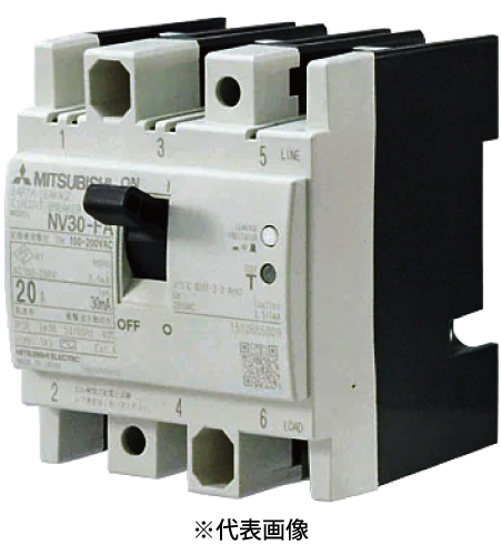 三菱電機 NV30-FA 3P 20A 漏電遮断器 FAシリーズ 制御盤用 高調波・サージ対応形 簡易裏面配線 IECレール標準取付可能 極数3 定格電流20A 定格感度電流30mA