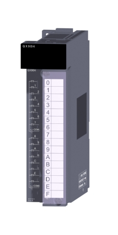 三菱電機 QX90H DC高速入力ユニット(マイナスコモンタイプ) DC入力:16点 DC24V 6mA 応答時間:0/0.1/0.2/0.4/0.6/1ms 8点1コモン マイナスコモンタイプ 18点端子台