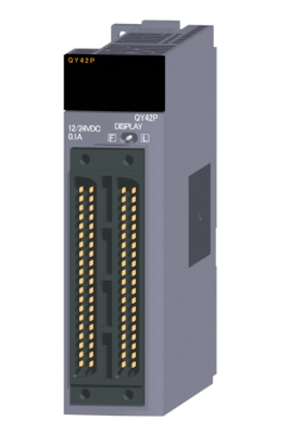 三菱電機 QY42P トランジスタ出力ユニット(シンクタイプ) トランジスタ出力:64点 DC12～24V 0.1A/1点，2A/1コモン 応答時間:1ms 32点1コモン シンクタイプ 40ピンコネクタ×2