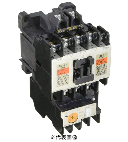 富士電機 SW-5-1 標準形 電磁開閉器 ケースカバーなし 定格使用電流18A　コイル電圧 AC200V　補助接点 1a1b