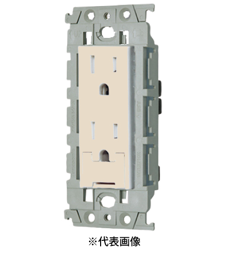 パナソニック WTL115249F 埋込扉付アースターミナル付接地ダブルコンセント 絶縁枠付 15A 125V AC 色 ベージュ