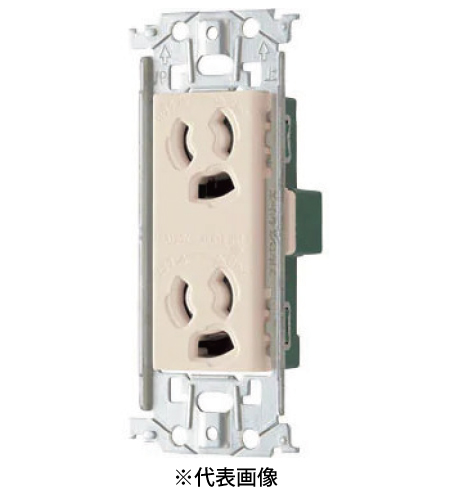 パナソニック WTL11623F 埋込抜け止め接地ダブルコンセント 金属枠付 15A 125V AC 色 ベージュ