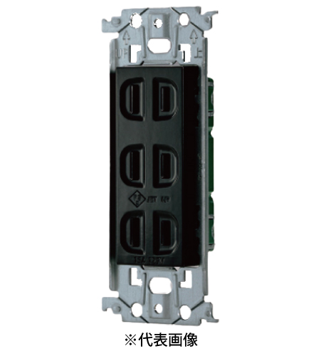 パナソニック WTL13033B 埋込トリプルコンセント 金属枠付 15A 125V AC 色 ブラック